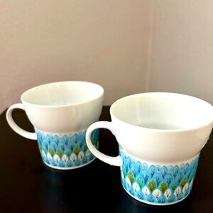2 Vintage Noritake Bahama Younger Image China Cups Mugs- Gently used